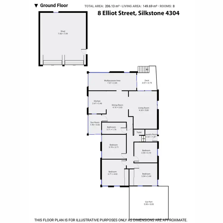 Floorplan of Homely house listing, 8 Elliott Street, Silkstone QLD 4304