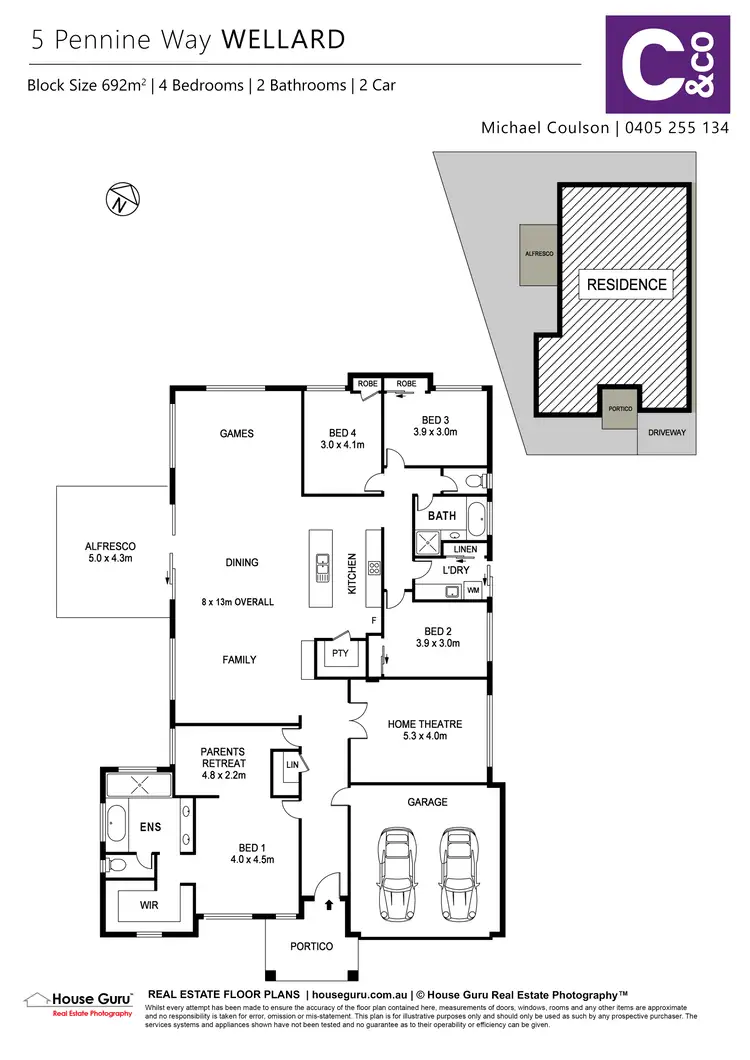 Floorplan of Homely house listing, 5 Pennine Way, Wellard WA 6170