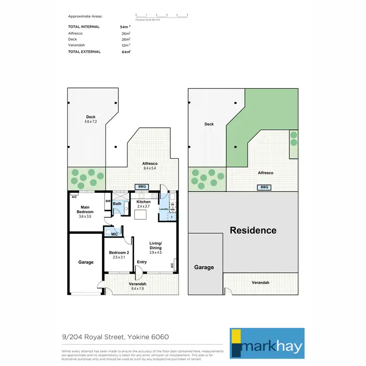 Floorplan of Homely semi-detached listing, 9/204 Royal Street, Yokine WA 6060