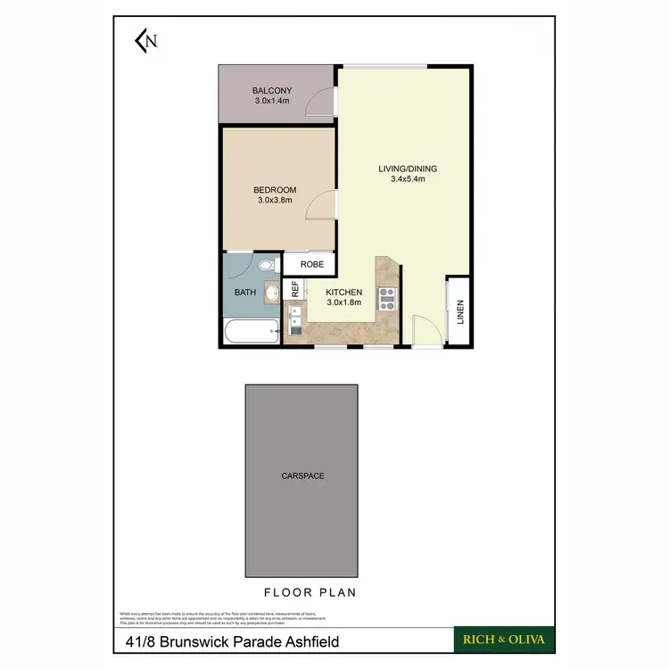 Floorplan of Homely apartment listing, 41/8 Brunswick Parade, Ashfield NSW 2131