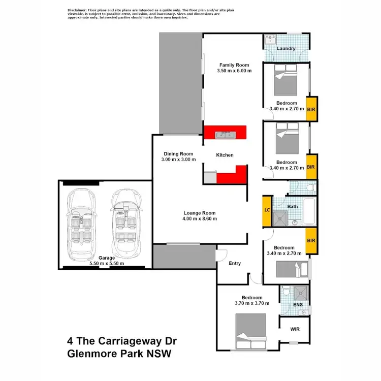 Floorplan of Homely house listing, 4 The Carriageway, Glenmore Park NSW 2745