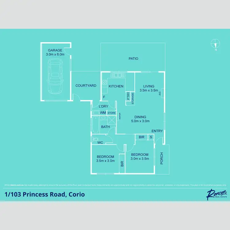 Floorplan of Homely unit listing, 1/103 Princess Road, Corio VIC 3214