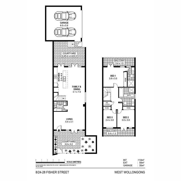 Floorplan of Homely townhouse listing, 8/24-28 Fisher Street, West Wollongong NSW 2500