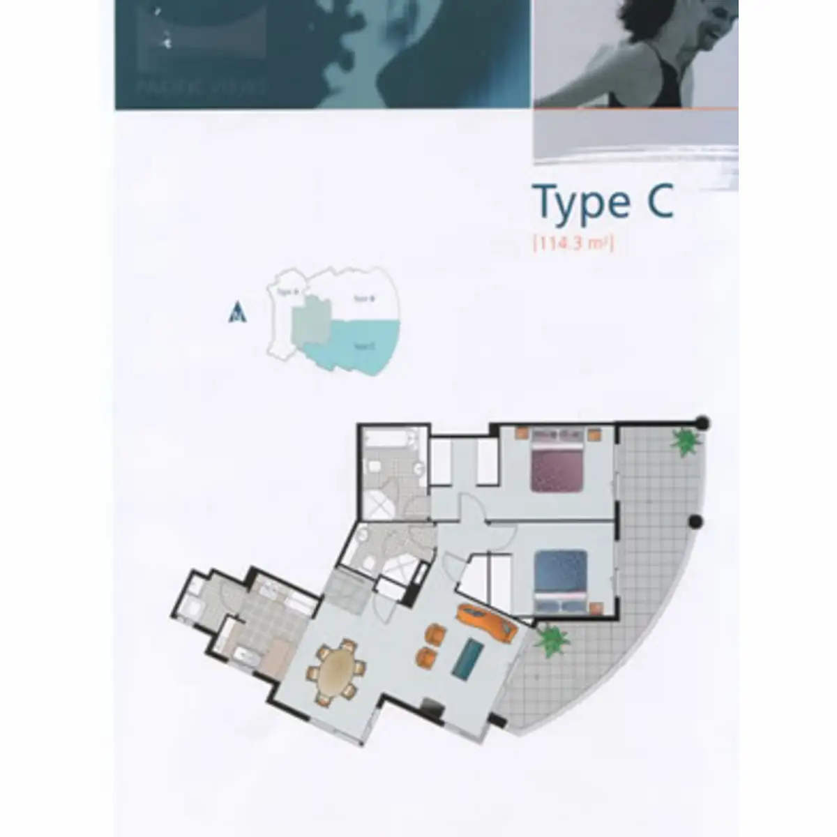 Floorplan of Homely apartment listing, Pacific Views, 5 Woodroffe Avenue, Main Beach QLD 4217