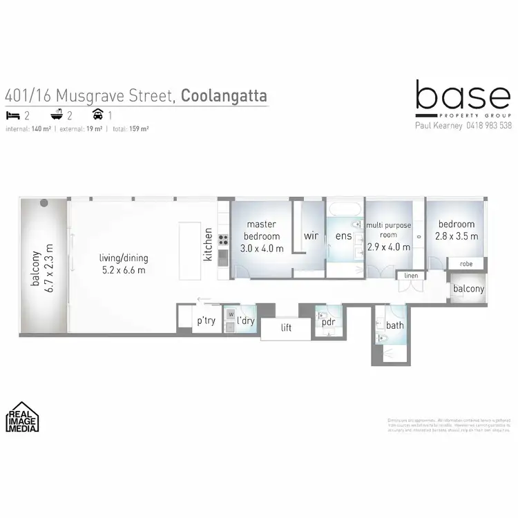 Floorplan of Homely apartment listing, 401 "Maya" 16 Musgrave Street, Kirra QLD 4225