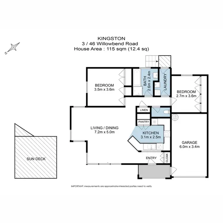 Floorplan of Homely unit listing, 3/46 Willowbend Road, Kingston TAS 7050