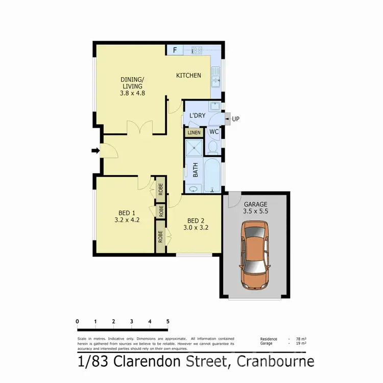 Floorplan of Homely unit listing, 1/83 Clarendon Street, Cranbourne VIC 3977