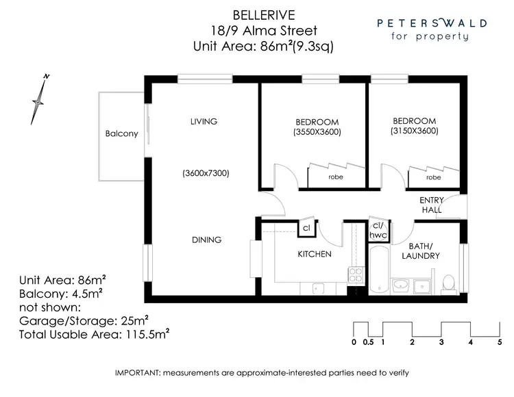 Floorplan of Homely unit listing, 18/9 Alma Street, Bellerive TAS 7018