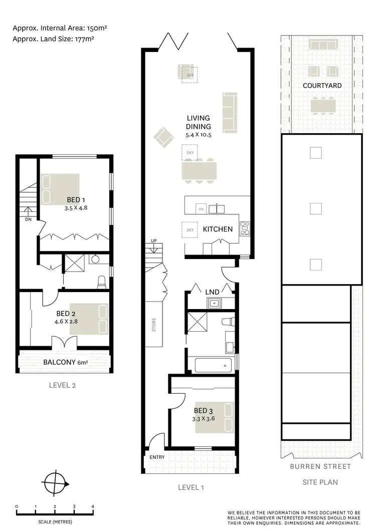 Floorplan of Homely terrace listing, 34 Burren Street, Erskineville NSW 2043