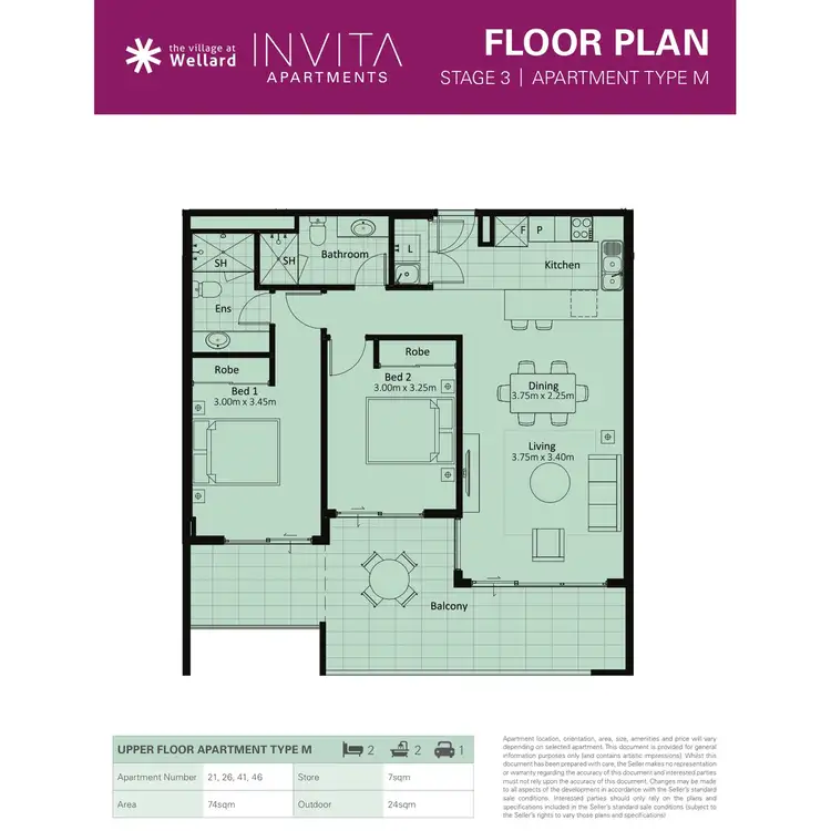 Floorplan of Homely house listing, 206/50 Pimlico Crescent, Wellard WA 6170