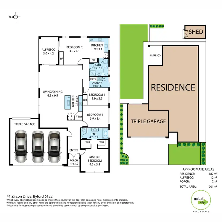 Floorplan of Homely house listing, 41 Zircon Drive, Byford WA 6122