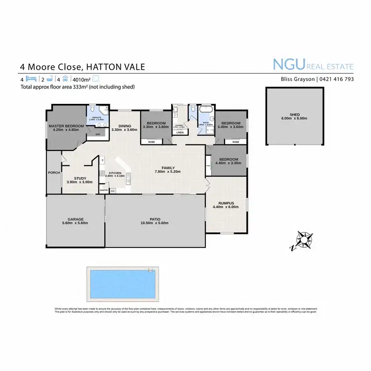 Floorplan of Homely house listing, 4 Moore Close, Hatton Vale QLD 4341