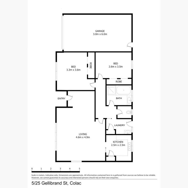 Floorplan of Homely unit listing, 5/25 Gellibrand Street, Colac VIC 3250