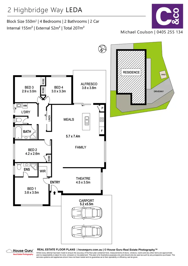 Floorplan of Homely house listing, 2 Highbridge Way, Leda WA 6170
