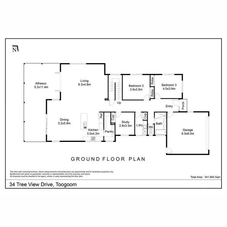 Floorplan of Homely house listing, 34 Tree View Road, Toogoom QLD 4655