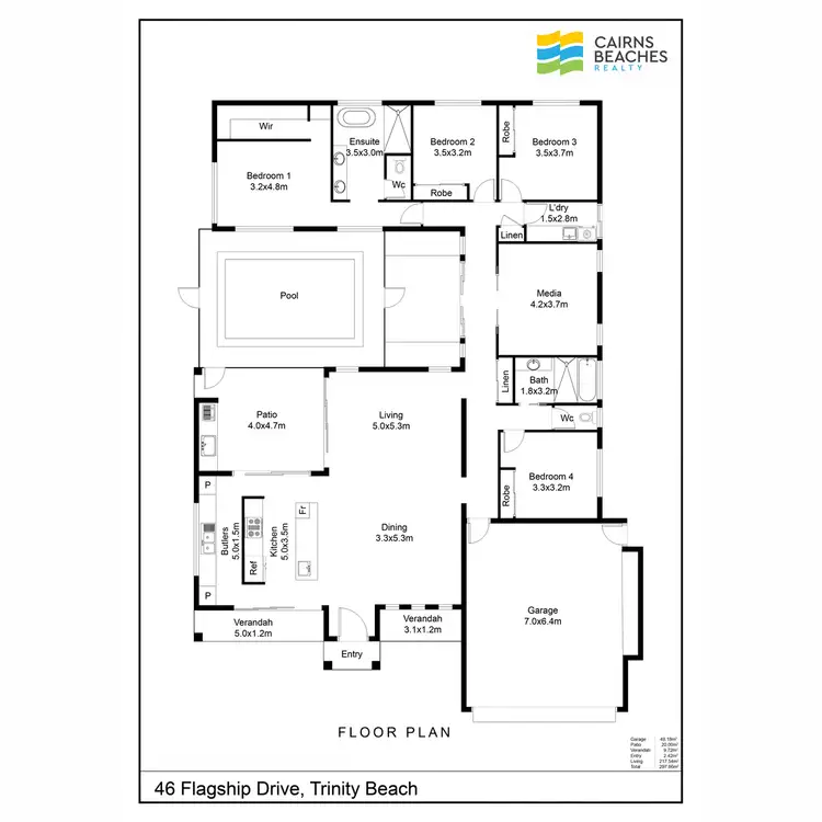 Floorplan of Homely house listing, 46 Flagship Drive, Trinity Beach QLD 4879