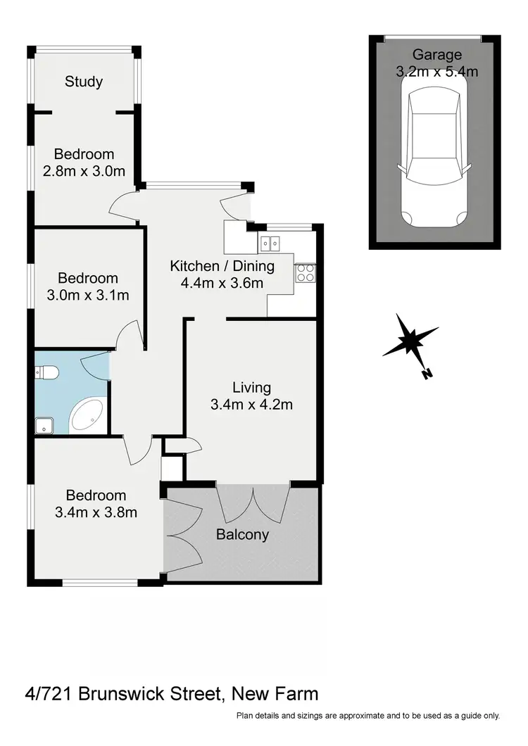 Floorplan of Homely apartment listing, 4/721 Oxley Lane, New Farm QLD 4005