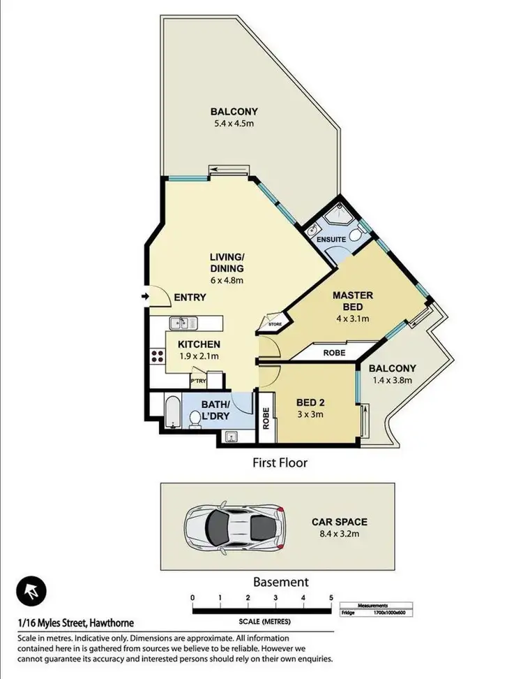 Floorplan of Homely unit listing, 1/16 Miles Street, Hawthorne QLD 4171