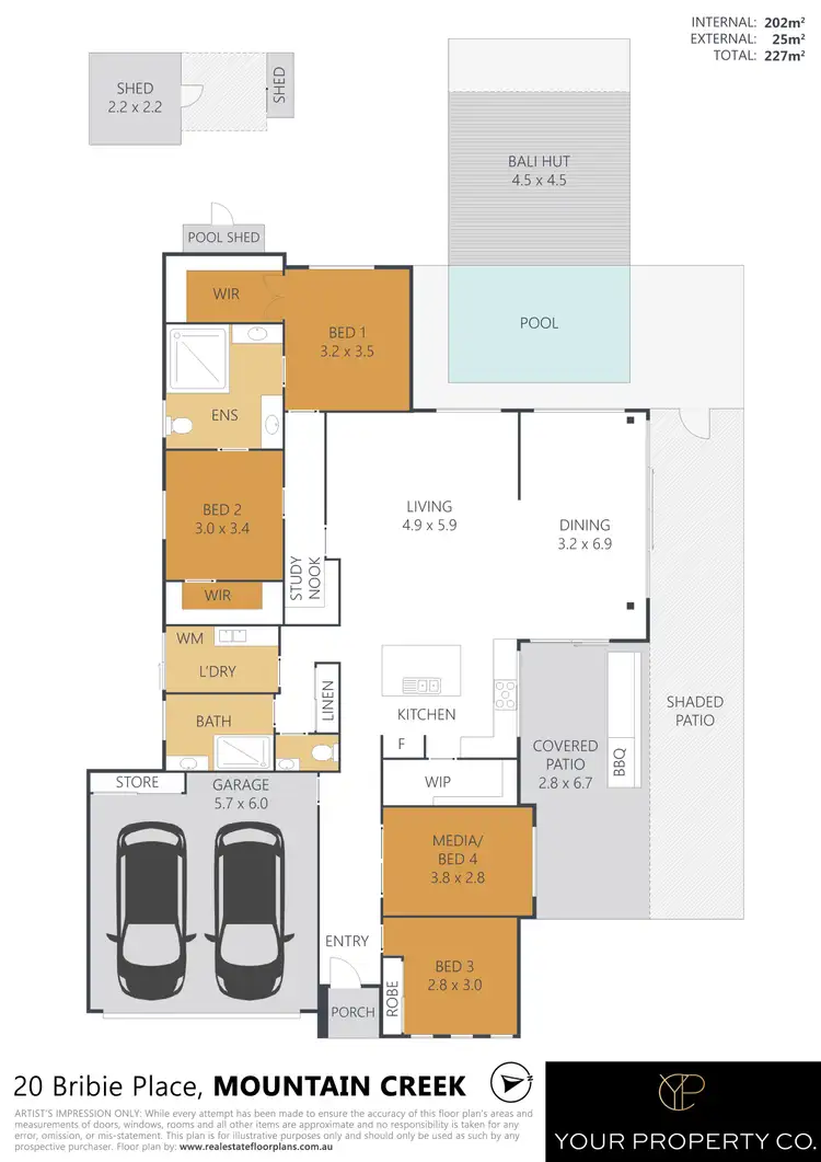 Floorplan of Homely house listing, 20 Bribie Place, Mountain Creek QLD 4557