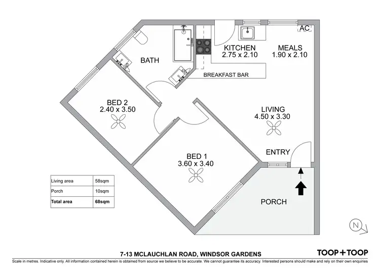 Floorplan of Homely unit listing, 7/13 Mclauchlan Road, Windsor Gardens SA 5087