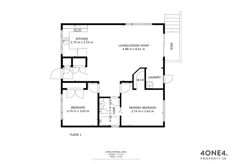 Floorplan of Homely unit listing, 1/6 Birubi Place, Herdsmans Cove TAS 7030
