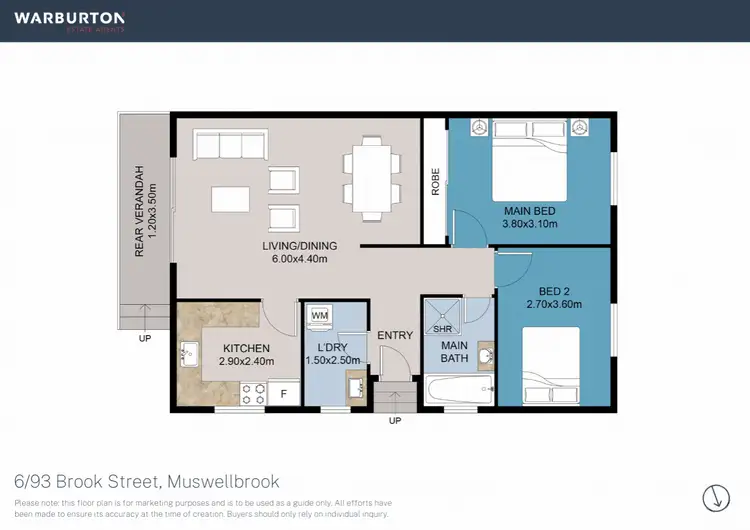 Floorplan of Homely apartment listing, 6/93 Brook Street, Muswellbrook NSW 2333