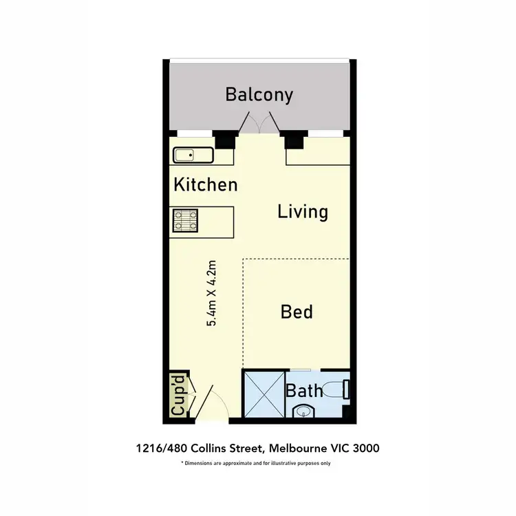 Floorplan of Homely apartment listing, 1216/480 Collins Street, Melbourne VIC 3000