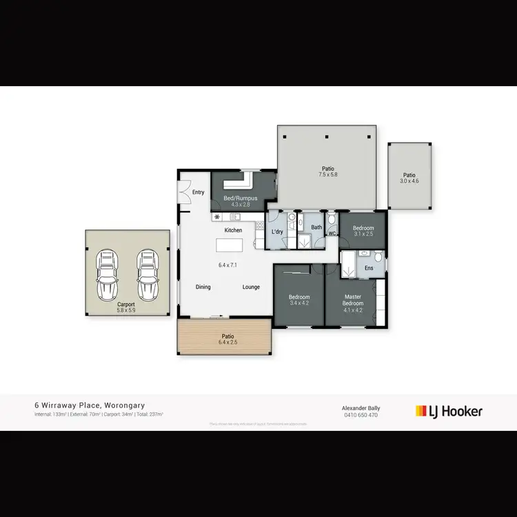 Floorplan of Homely house listing, 6 Wirraway Place, Worongary QLD 4213