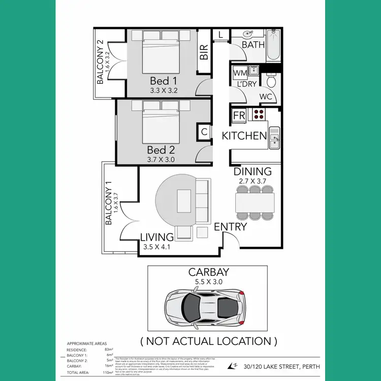 Floorplan of Homely apartment listing, 30/120 Lake Street, Perth WA 6000
