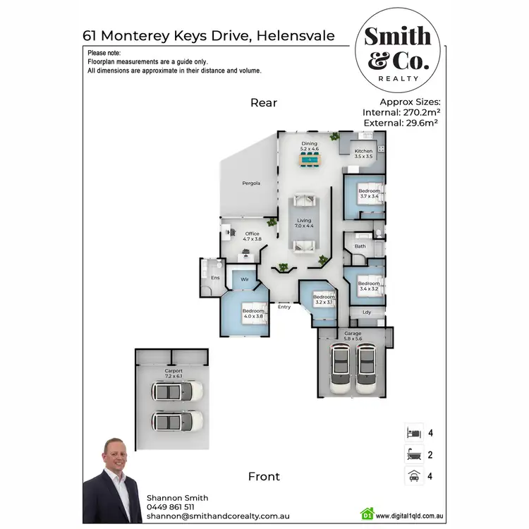 Floorplan of Homely house listing, 61 Monterey Keys Drive, Helensvale QLD 4212