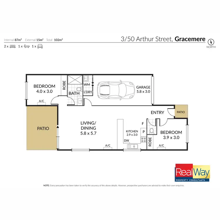 Floorplan of Homely unit listing, 3/50 Arthur Street, Gracemere QLD 4702