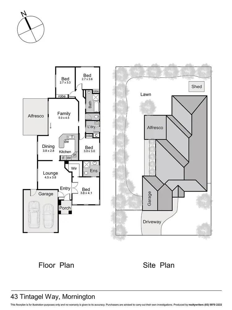 Floorplan of Homely house listing, 43 Tintagel Way, Mornington VIC 3931