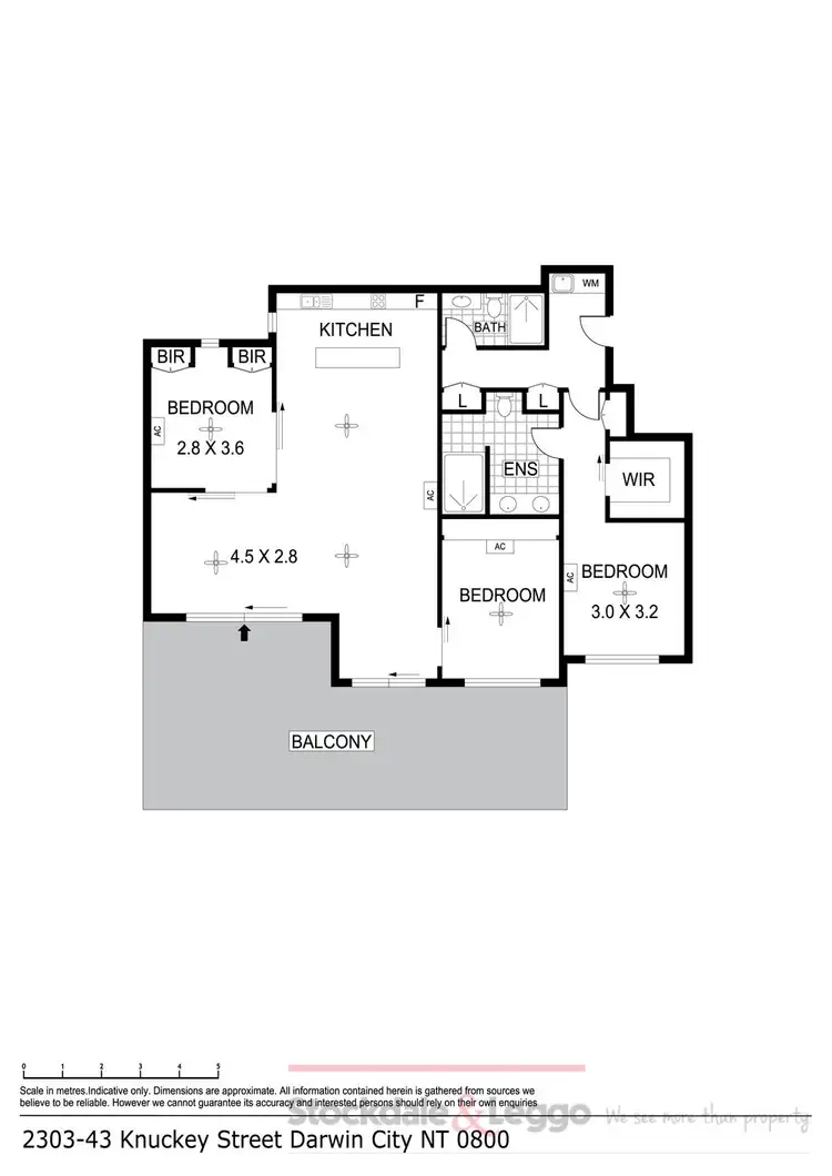 Floorplan of Homely apartment listing, 2303/43 Knuckey Street, Darwin City NT 800