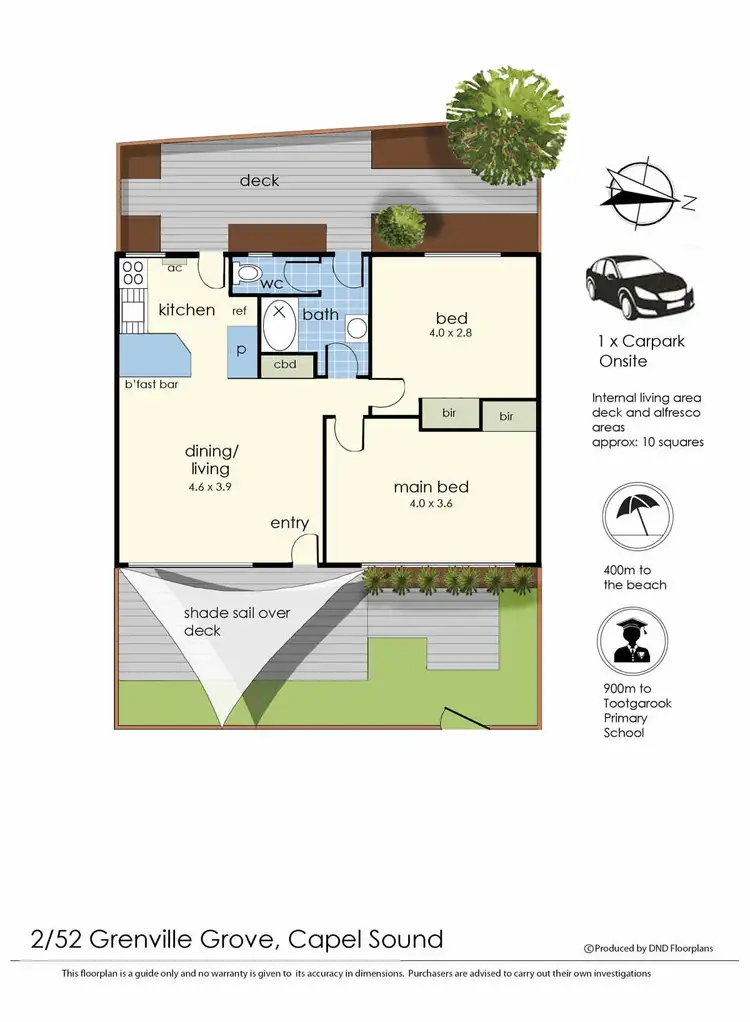 Floorplan of Homely unit listing, 2/52 Grenville Grove, Capel Sound VIC 3940