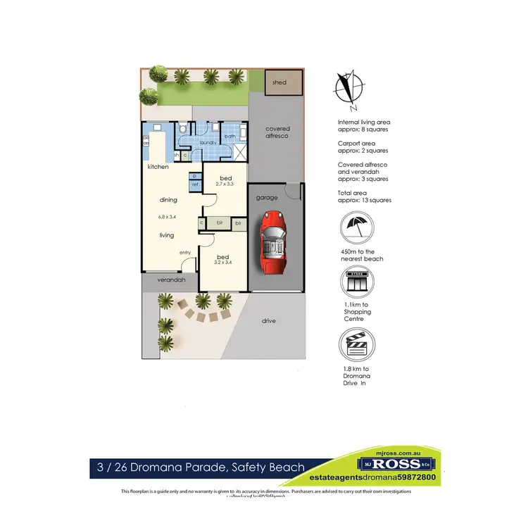 Floorplan of Homely unit listing, 3/26 Dromana Parade, Safety Beach VIC 3936
