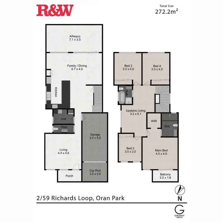Floorplan of Homely semi-detached listing, 61 Richards Loop, Oran Park NSW 2570