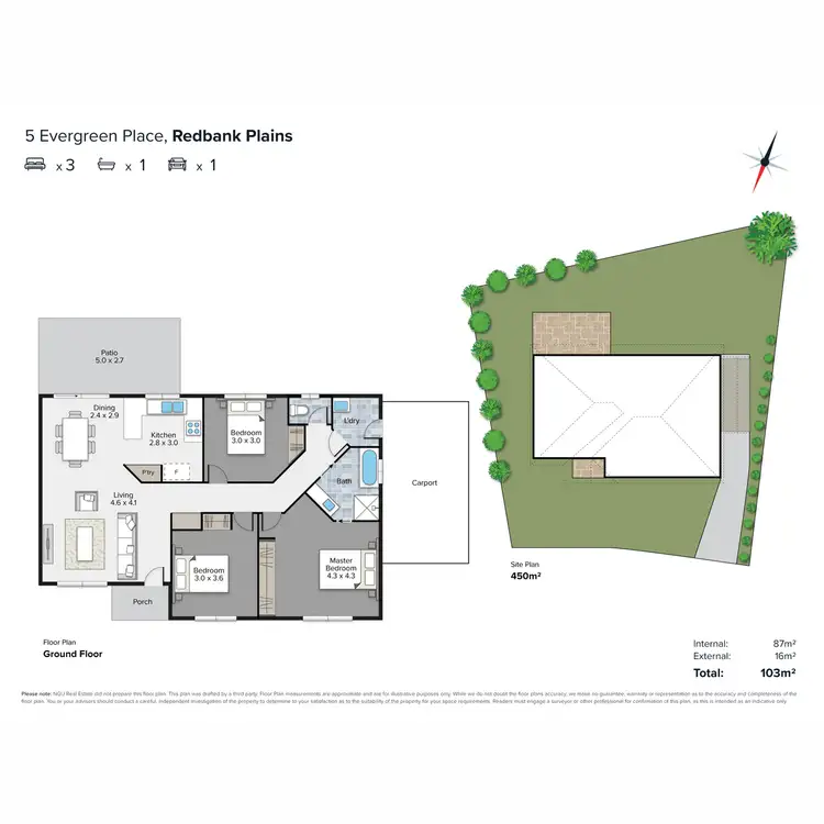 Floorplan of Homely house listing, 5 Evergreen Place, Redbank Plains QLD 4301