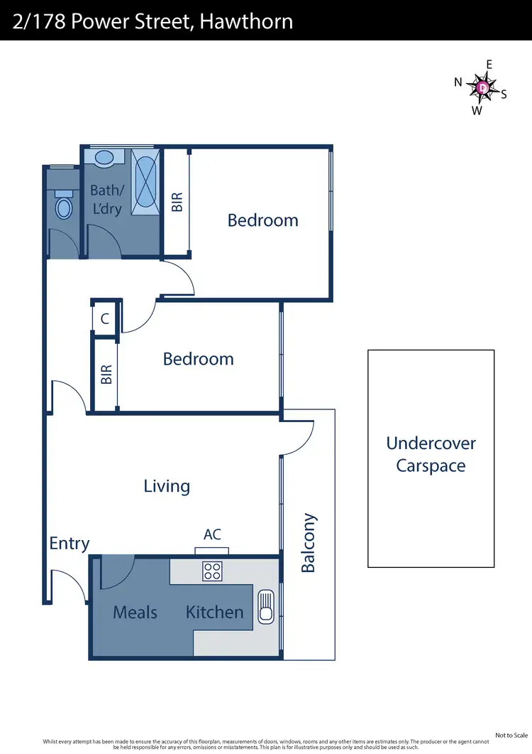 Floorplan of Homely apartment listing, 2/178 Power Street, Hawthorn VIC 3122