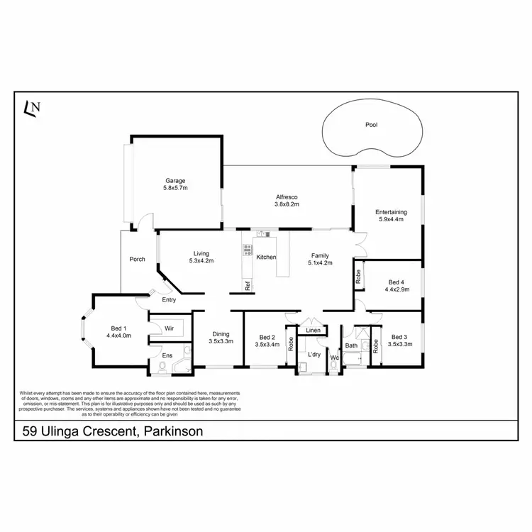 Floorplan of Homely house listing, 59 Ulinga Crescent, Parkinson QLD 4115