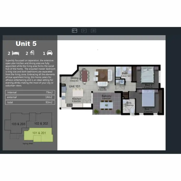 Floorplan of Homely apartment listing, 5/2 Kipling Street, Moorooka QLD 4105