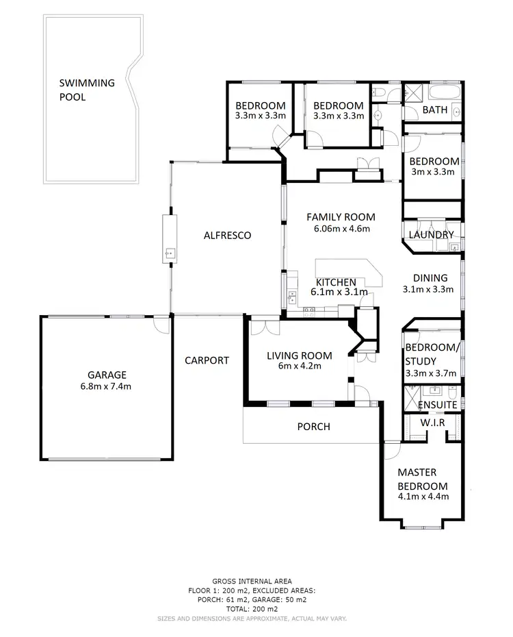 Floorplan of Homely house listing, 8 Coulston Street, Wodonga VIC 3690