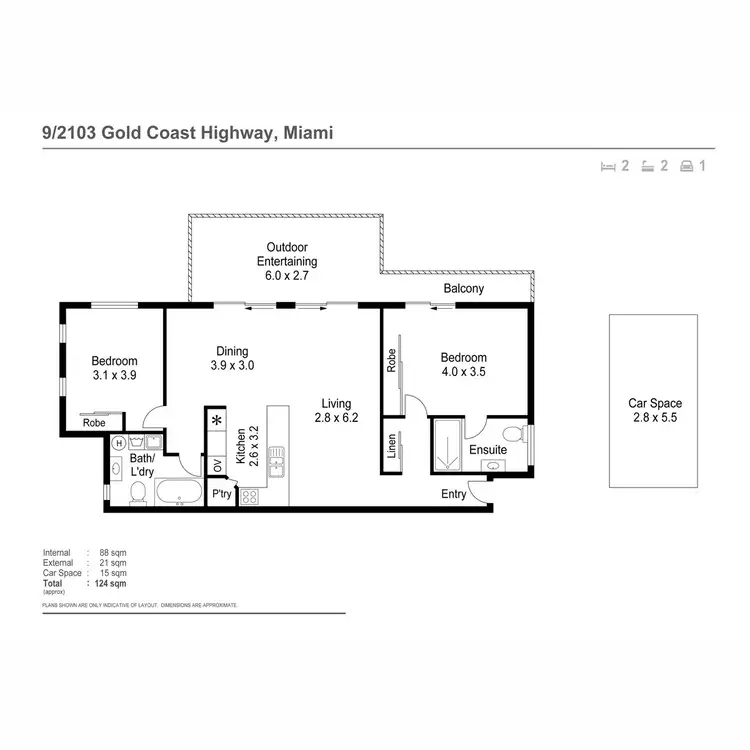 Floorplan of Homely unit listing, 9/2103 Gold Coast Highway, Miami QLD 4220