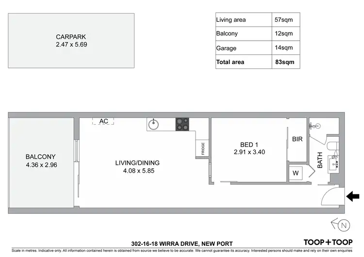 Floorplan of Homely apartment listing, 302/16-18 Wirra Drive, New Port SA 5015