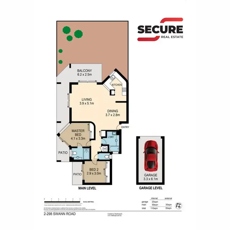 Floorplan of Homely unit listing, 2/298 Swann Road, St Lucia QLD 4067