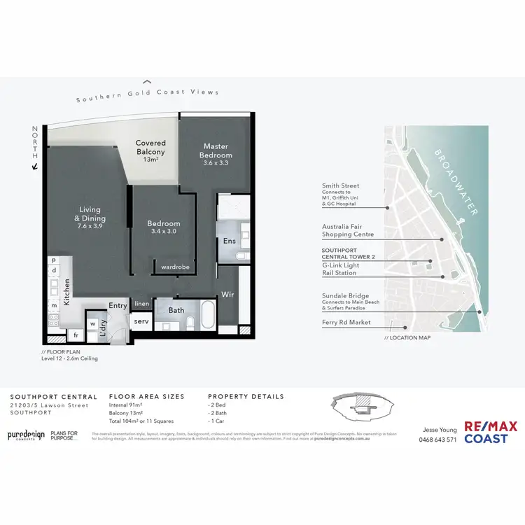 Floorplan of Homely apartment listing, 21203/5 Lawson Street, Southport QLD 4215