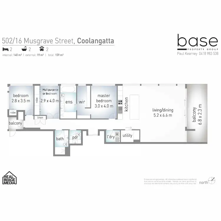 Floorplan of Homely apartment listing, 502 "Maya" 16 Musgrave Street, Kirra QLD 4225