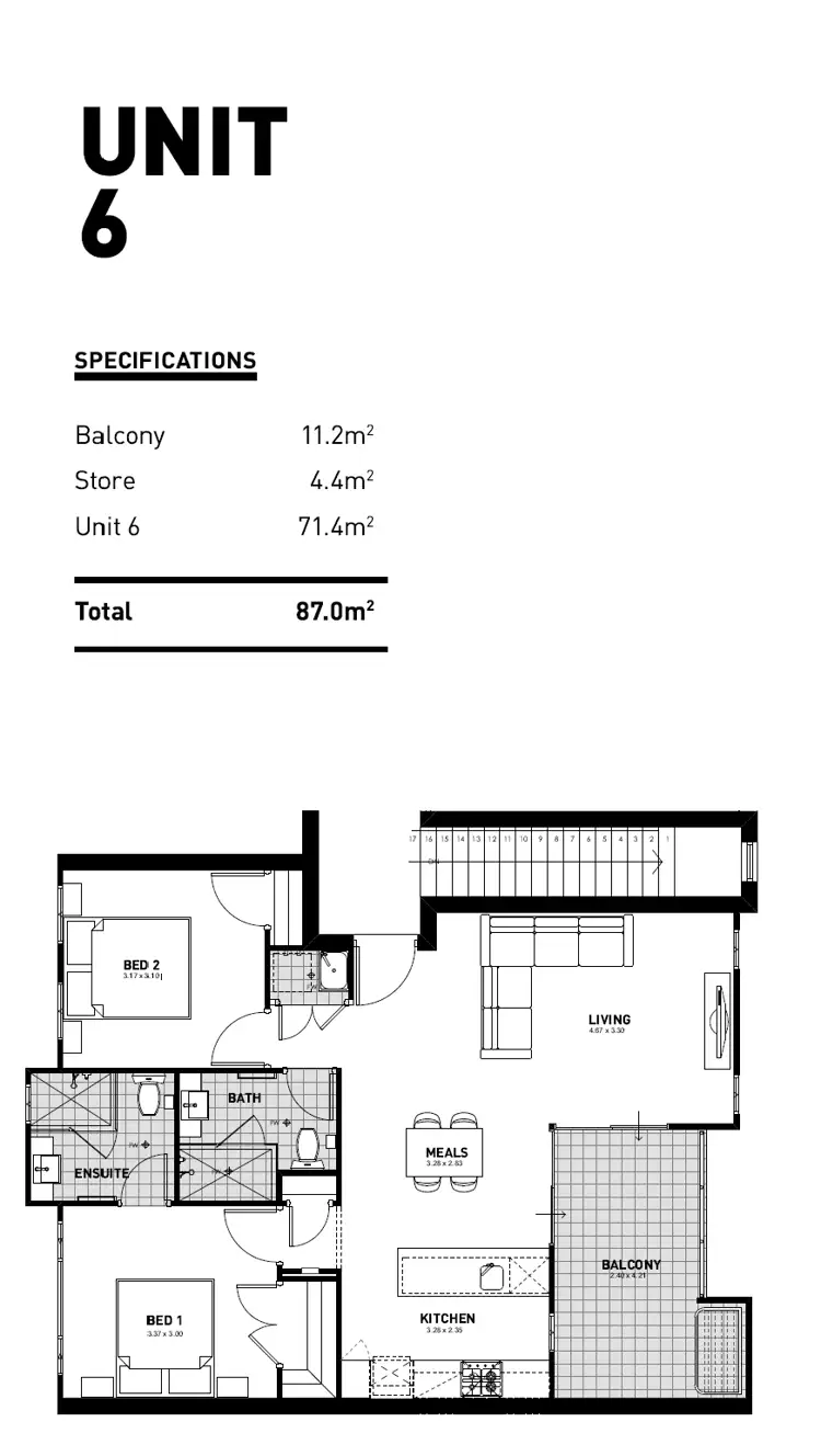 Floorplan of Homely unit listing, 6/198 Kent Street, Rockingham WA 6168