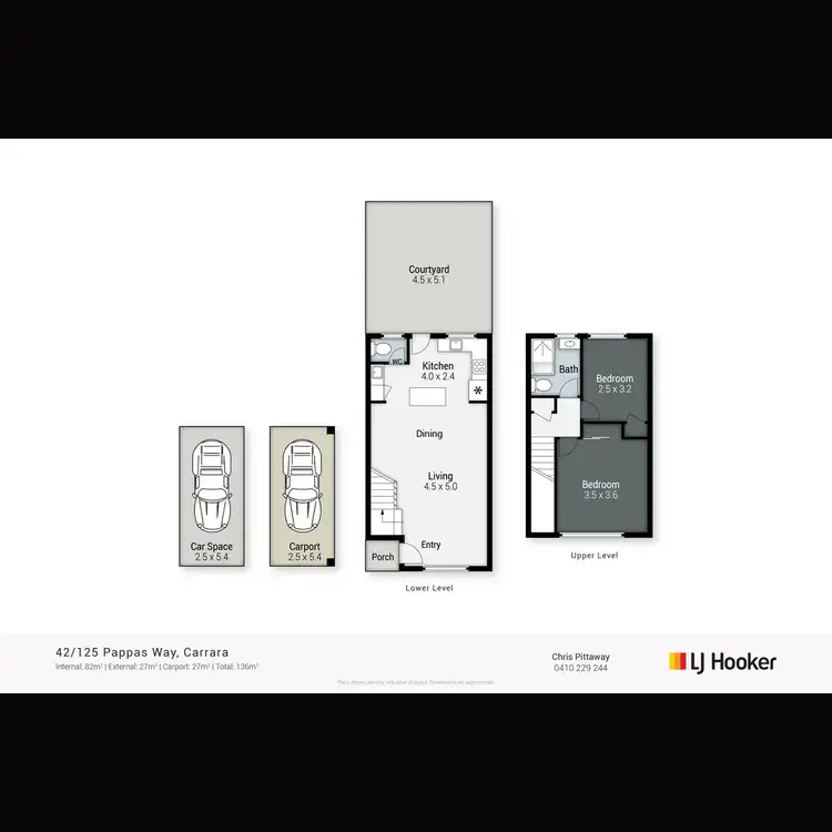 Floorplan of Homely townhouse listing, 42/125 Pappas Way, Carrara QLD 4211