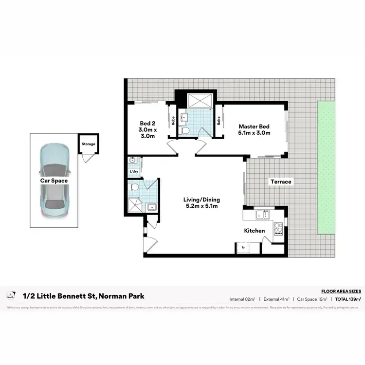 Floorplan of Homely apartment listing, 1/2 Little Bennett Street, Norman Park QLD 4170