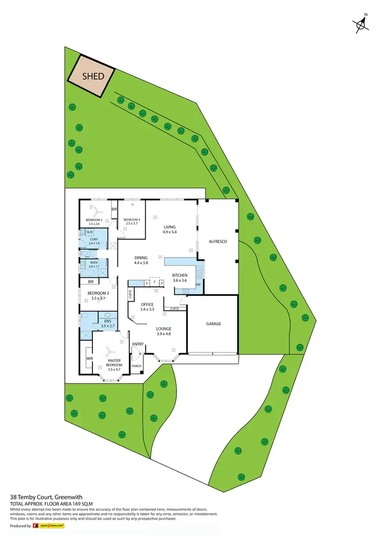 Floorplan of Homely house listing, 38 Temby Court, Greenwith SA 5125